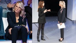 Vestito Maria De Filippi C’è Posta, blazer cristalli: cifra assurda e marca